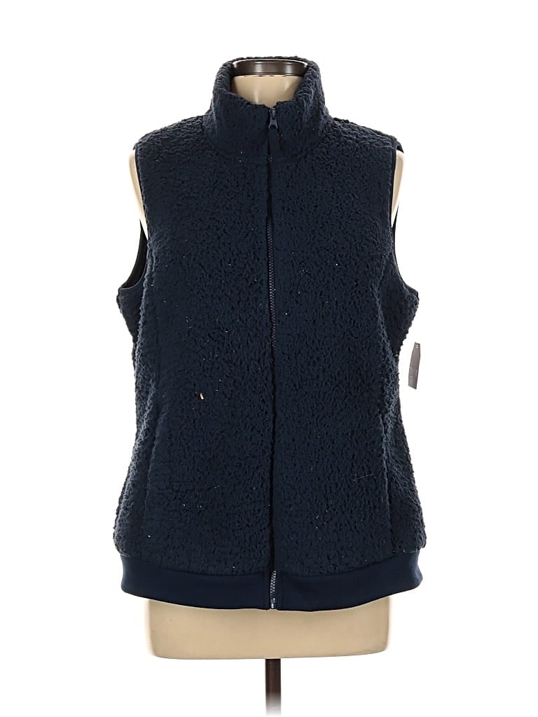 Pre-owned Time And Tru Vest In Blue