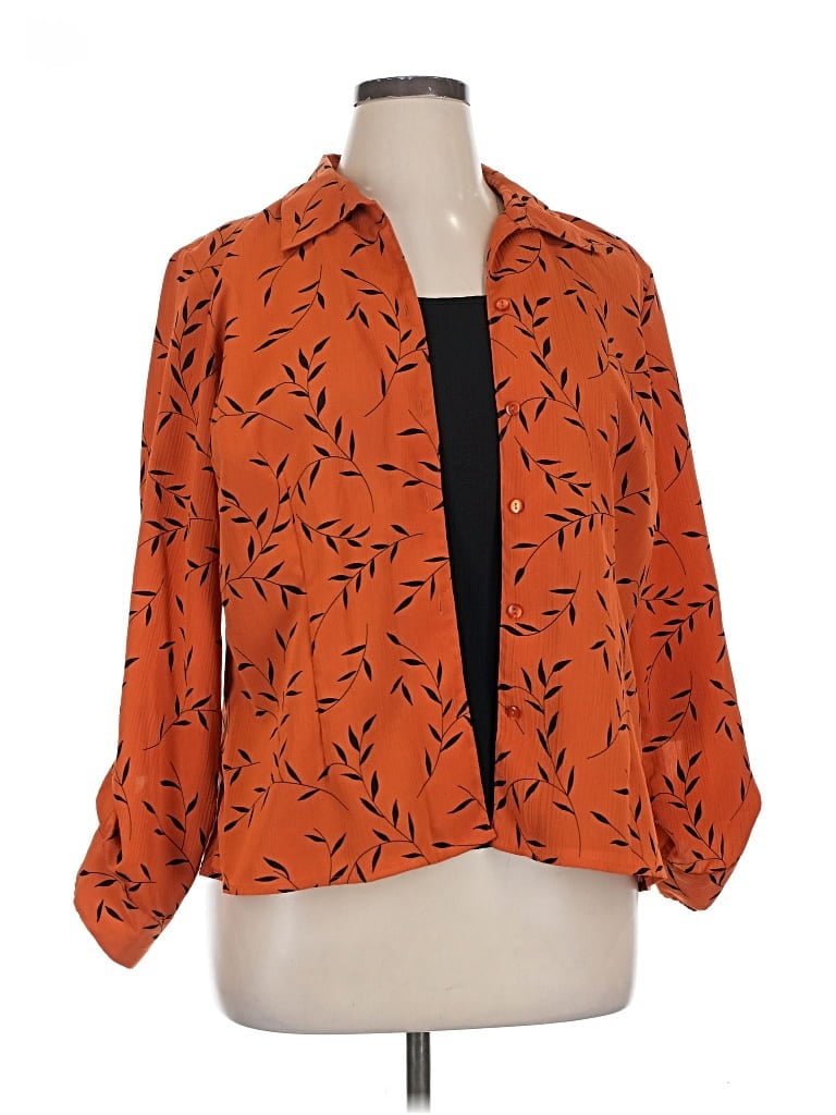 Pre-owned Elementz 3/4 Sleeve Blouse In Orange
