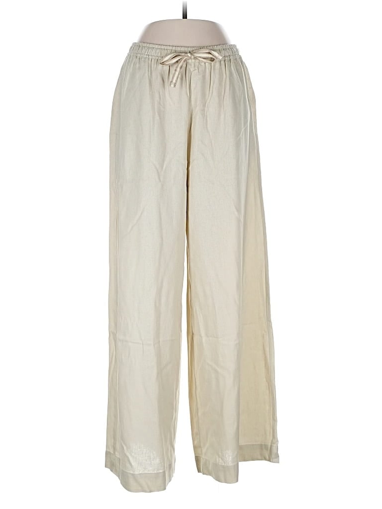 Pre-owned Max Studio Linen Pants In White