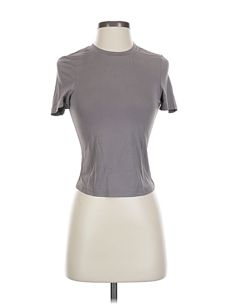 Pre-owned Shein Short Sleeve Turtleneck In Gray