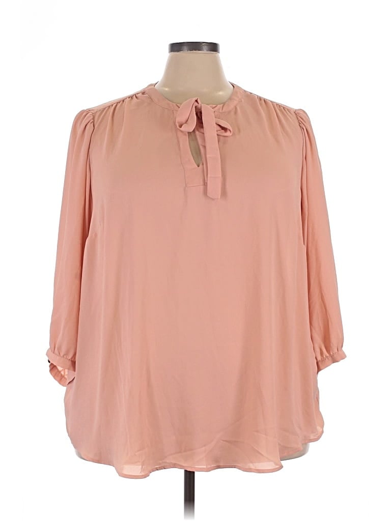 Pre-owned Torrid 3/4 Sleeve Blouse In Pink