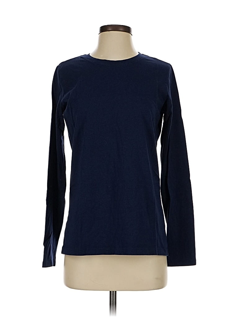 Pre-owned Lands' End Long Sleeve T-shirt In Blue