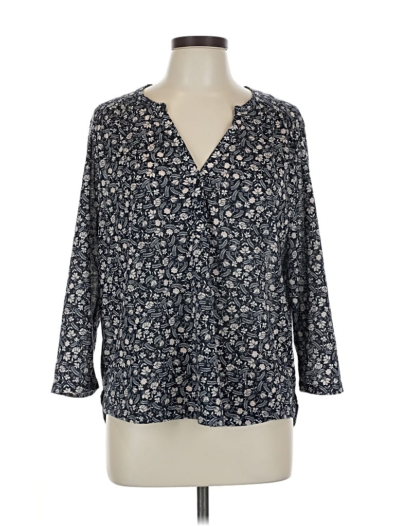 Pre-owned H&m 3/4 Sleeve Blouse In Gray