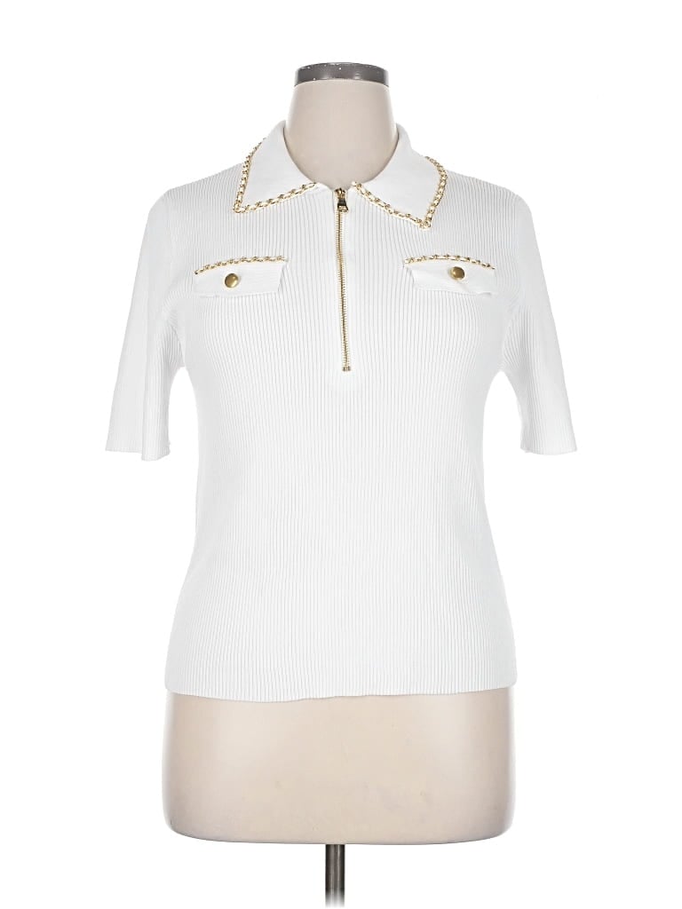 Pre-owned Nanette Lepore Cardigan Sweater In White