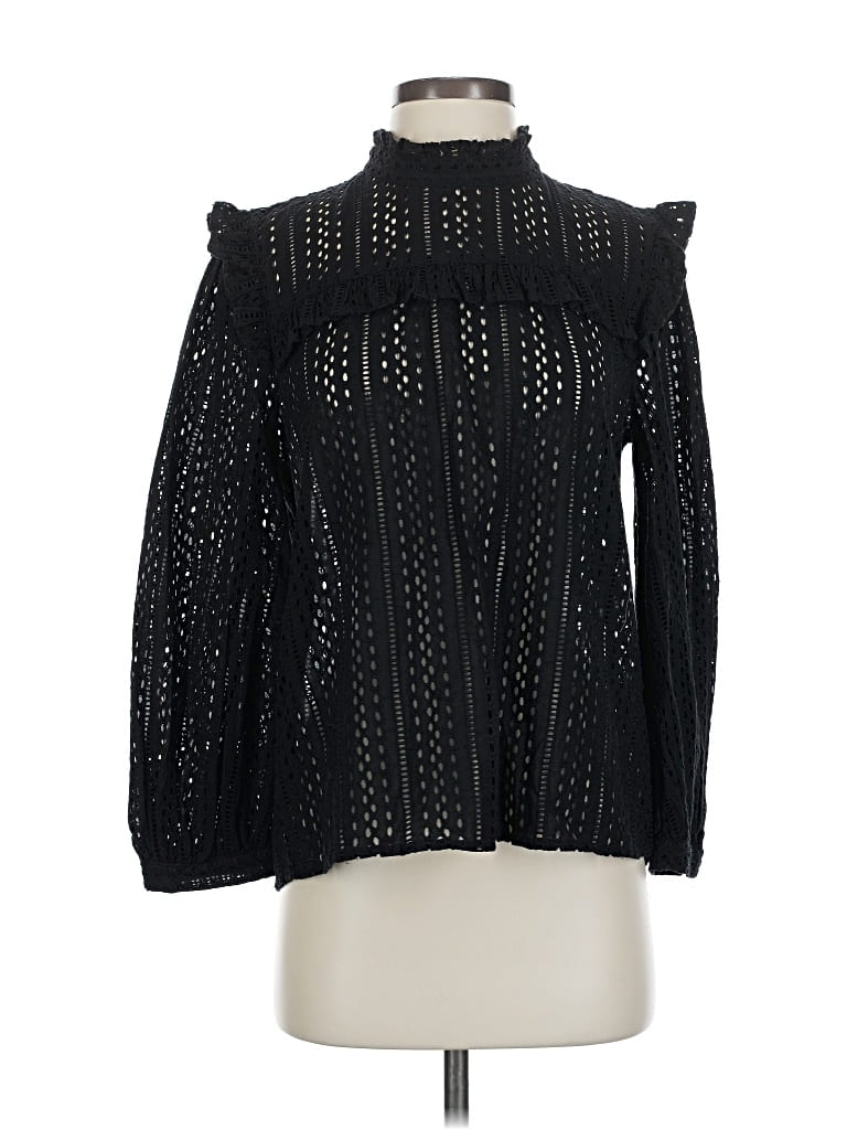 Pre-owned Madewell Long Sleeve Blouse In Black