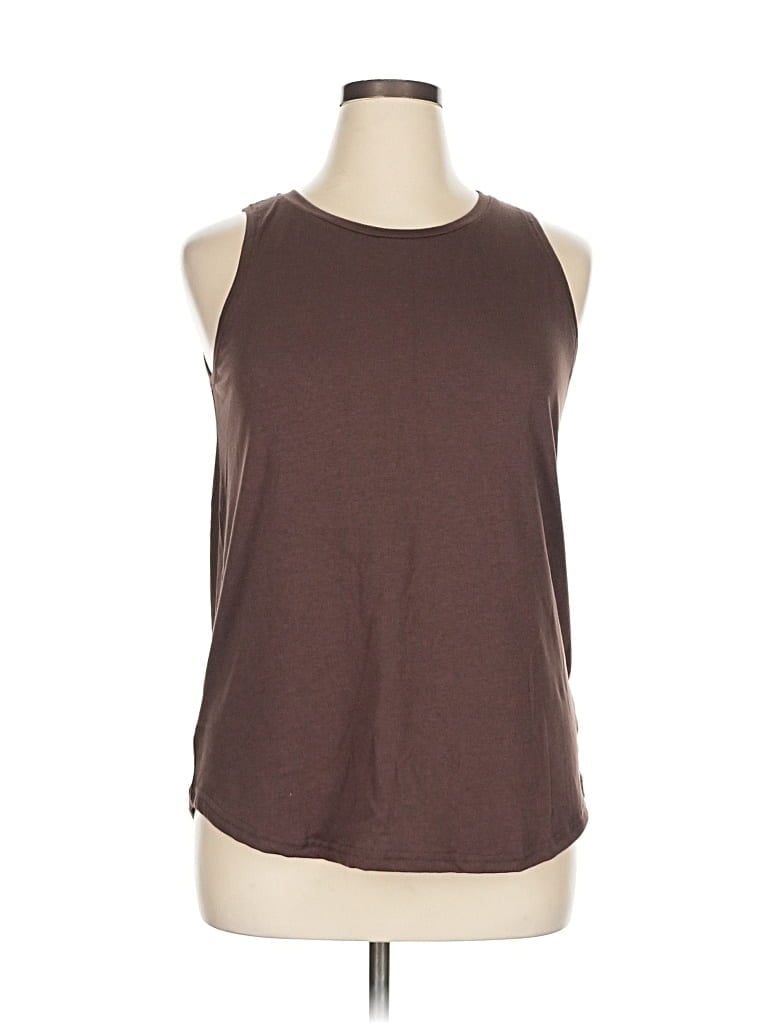 Pre-owned Unbranded Sleeveless T-shirt In Brown