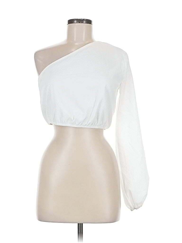 Pre-owned Prettylittlething 3/4 Sleeve Blouse In White