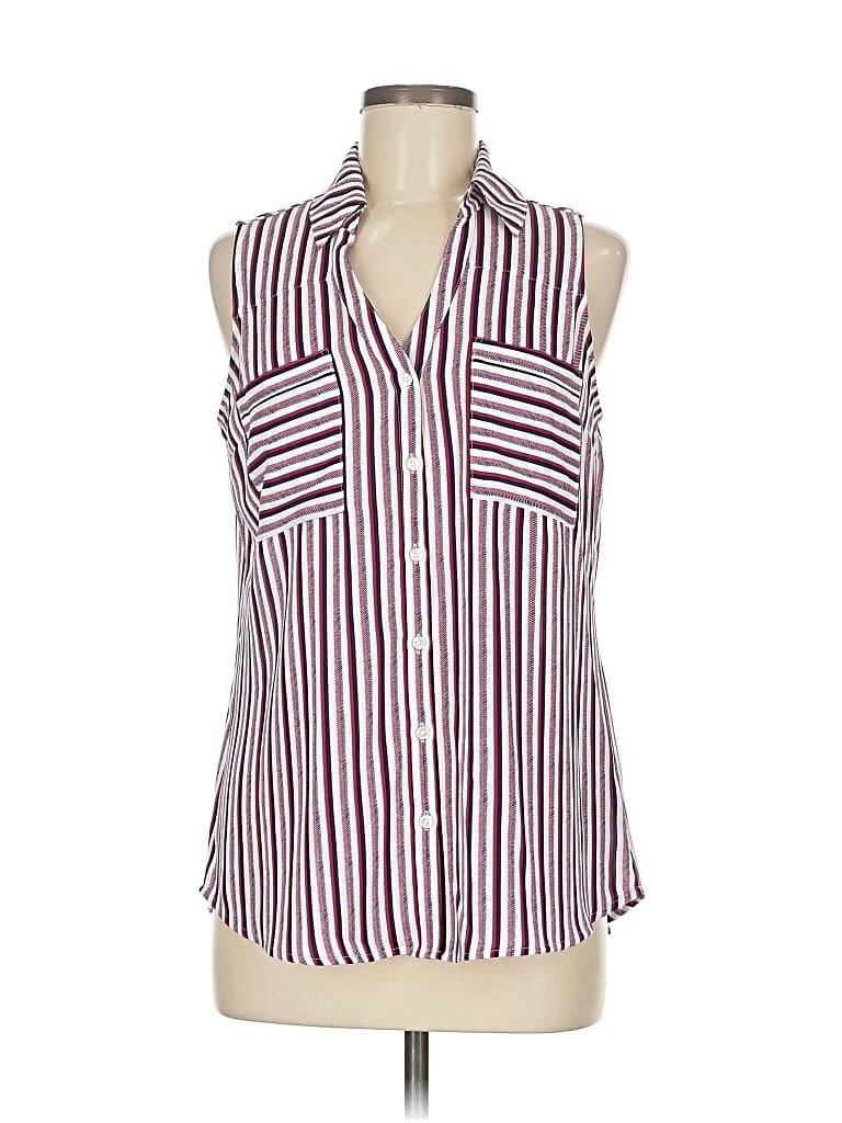 Pre-owned Express Sleeveless Blouse In Burgundy