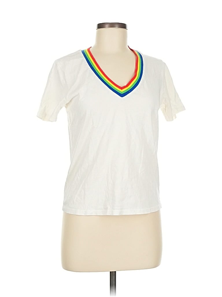 Pre-owned Design Lab Lord & Taylor Short Sleeve T-shirt In White