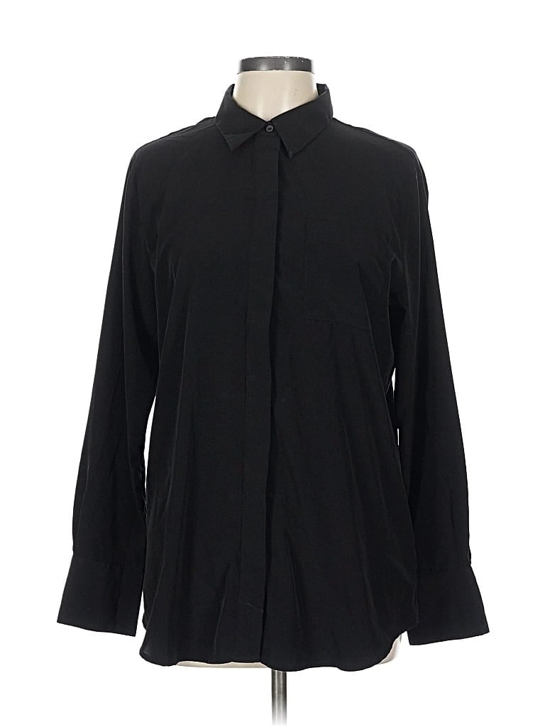 Pre-owned Nine West Long Sleeve Blouse In Black