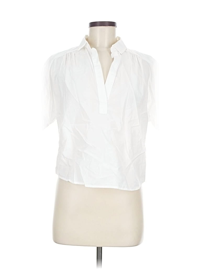 Pre-owned Universal Thread Short Sleeve Blouse In White