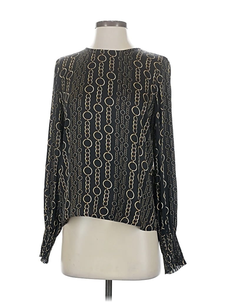 Pre-owned Banana Republic Long Sleeve Blouse In Black