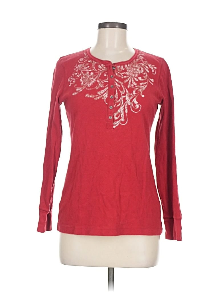 Pre-owned Eddie Bauer Long Sleeve T-shirt In Red