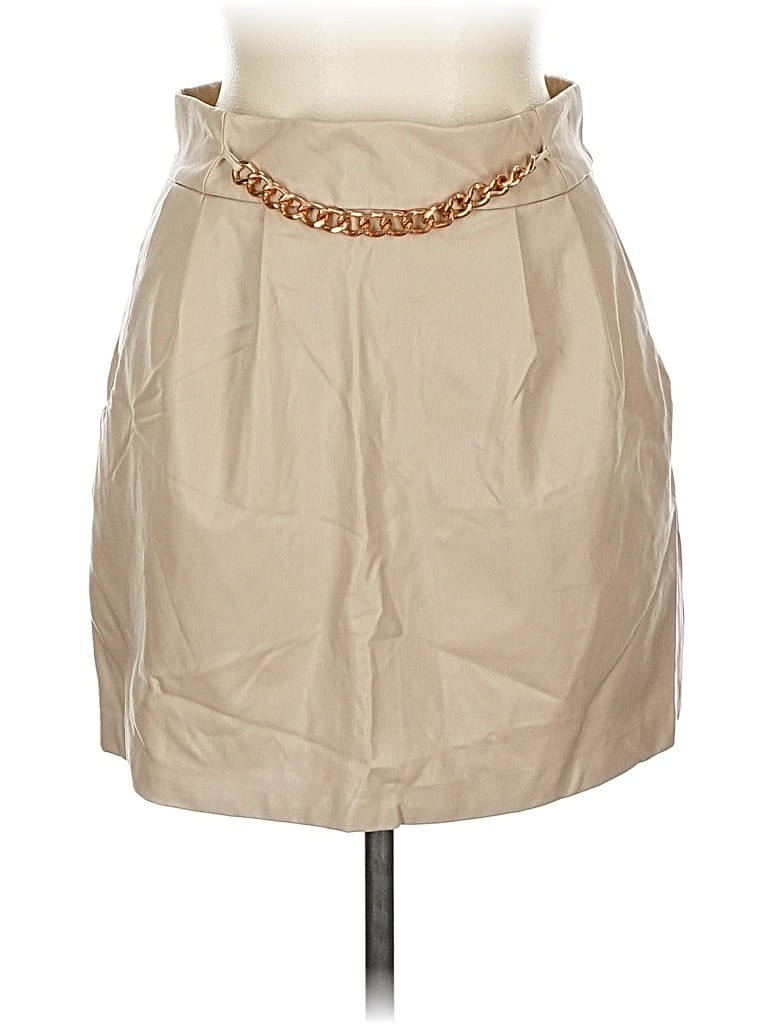 Pre-owned Amanda Uprichard Faux Leather Skirt In Brown