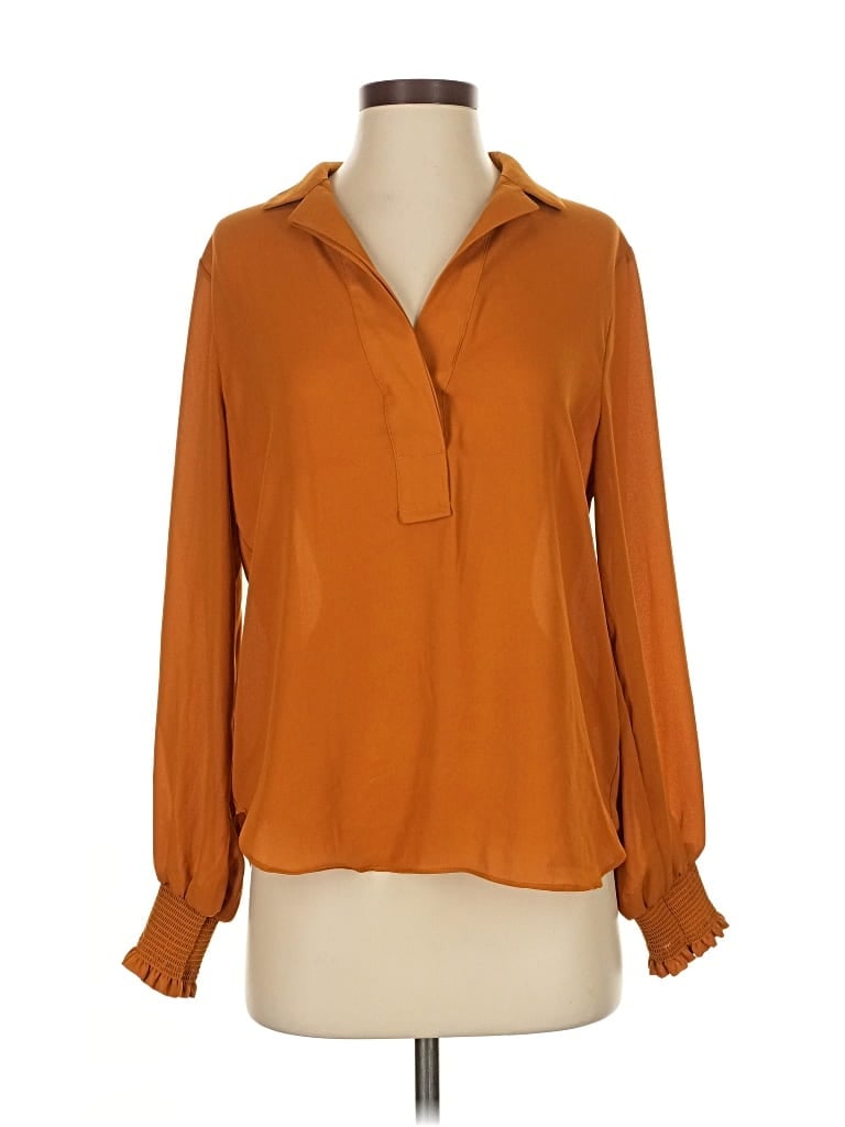 Pre-owned Gibson Latimer Long Sleeve Polo Shirt In Orange