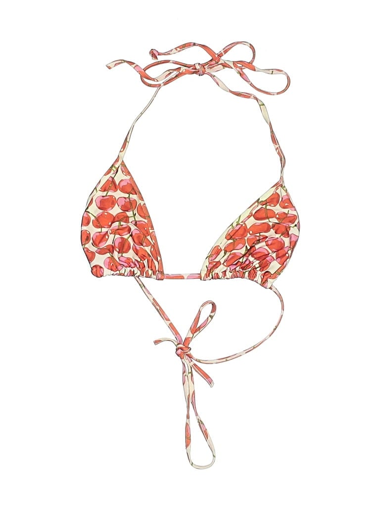 Pre-owned La Doublej Swimsuit Top Pink Paisley Pattern Swimwear