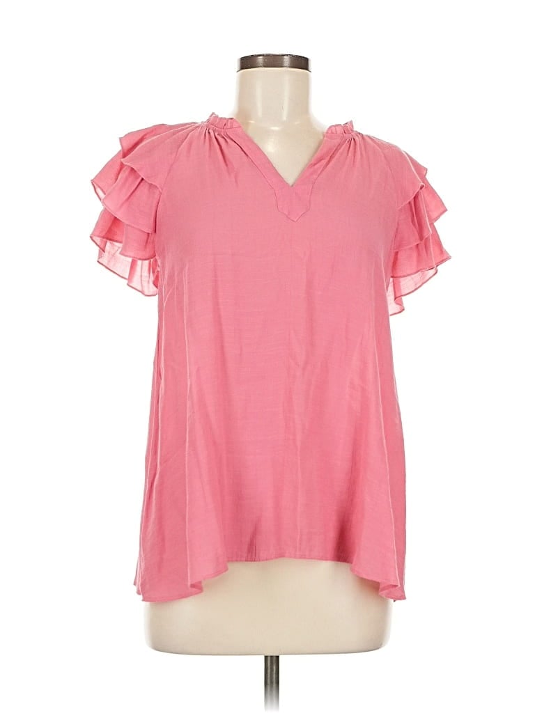 Pre-owned Nanette Lepore Short Sleeve Blouse In Pink