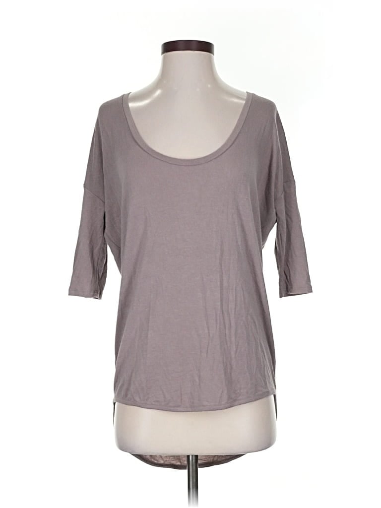 Pre-owned Express One Eleven 3/4 Sleeve T-shirt In Gray