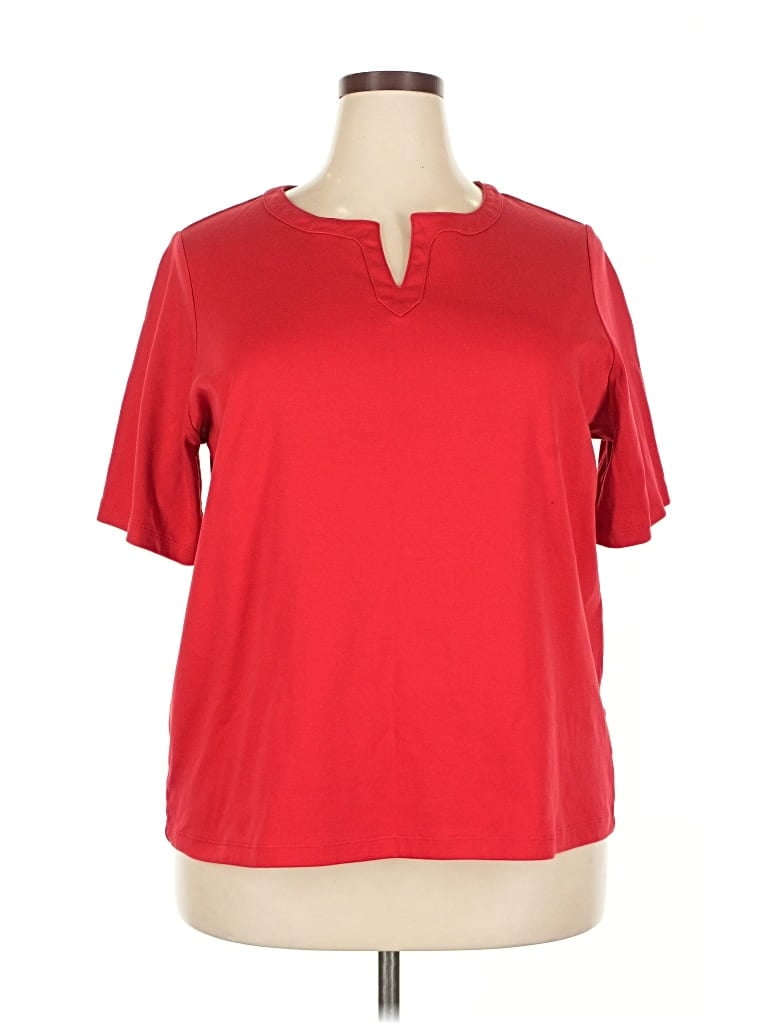 Pre-owned Lands' End Short Sleeve T-shirt In Red