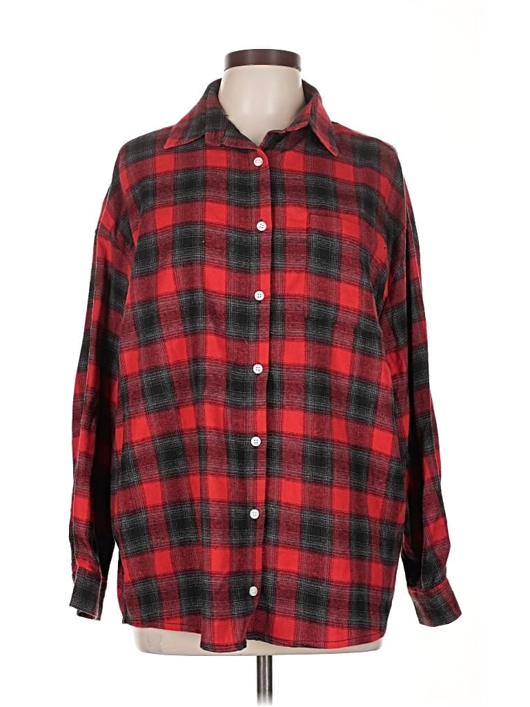 Pre-owned Sadie & Sage Long Sleeve Button Down Shirt In Red