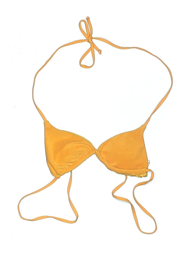 Pre-owned Dippin' Daisy's Swimwear Swimsuit Top Yellow Solid Pattern Swimwear