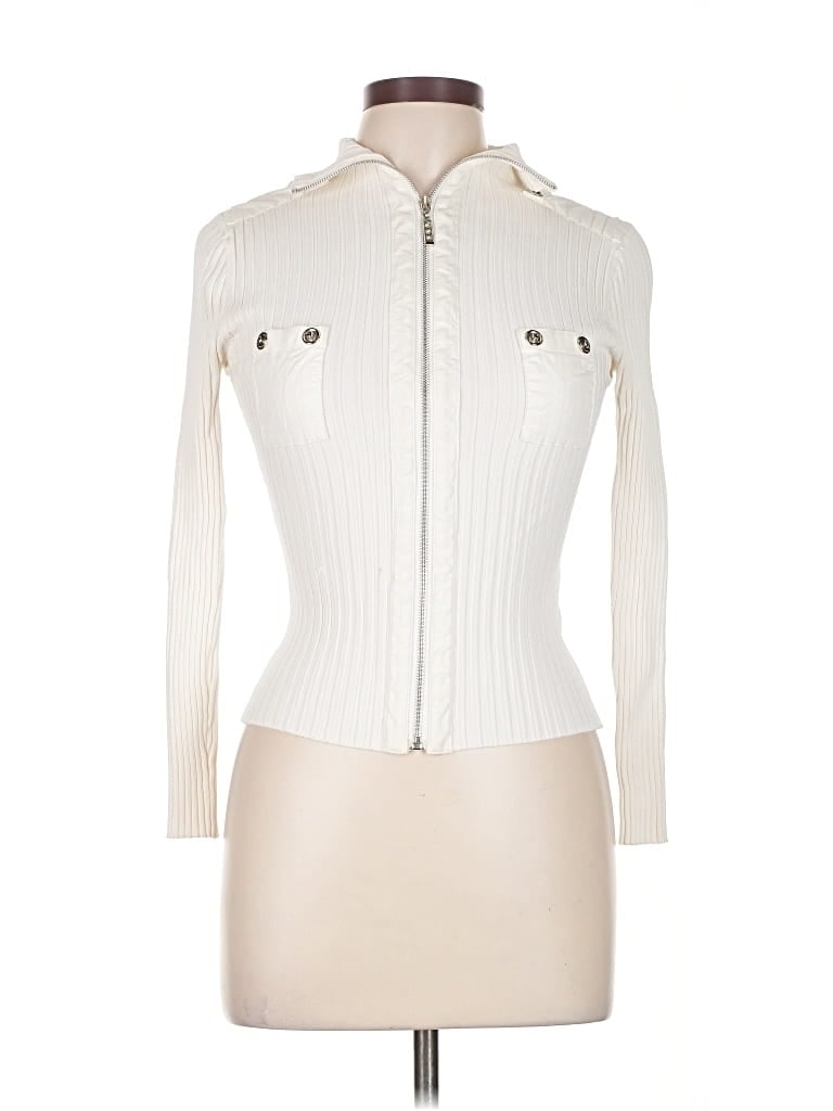 Pre-owned Lucy Paris Cardigan Sweater In White