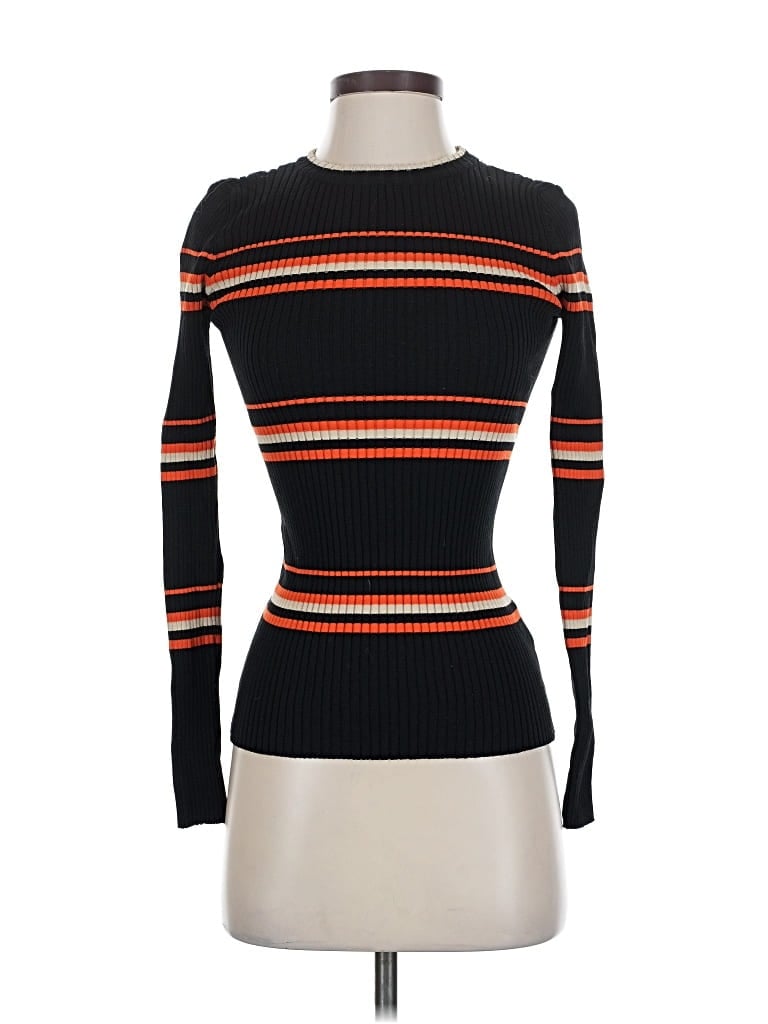 Pre-owned Seek The Label Long Sleeve Top Black Boatneck Tops