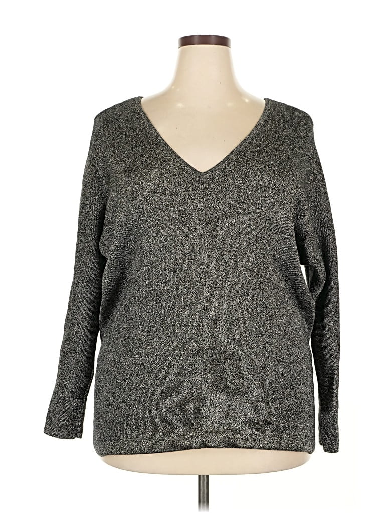 Pre-owned Lane Bryant Pullover Sweater In Gray