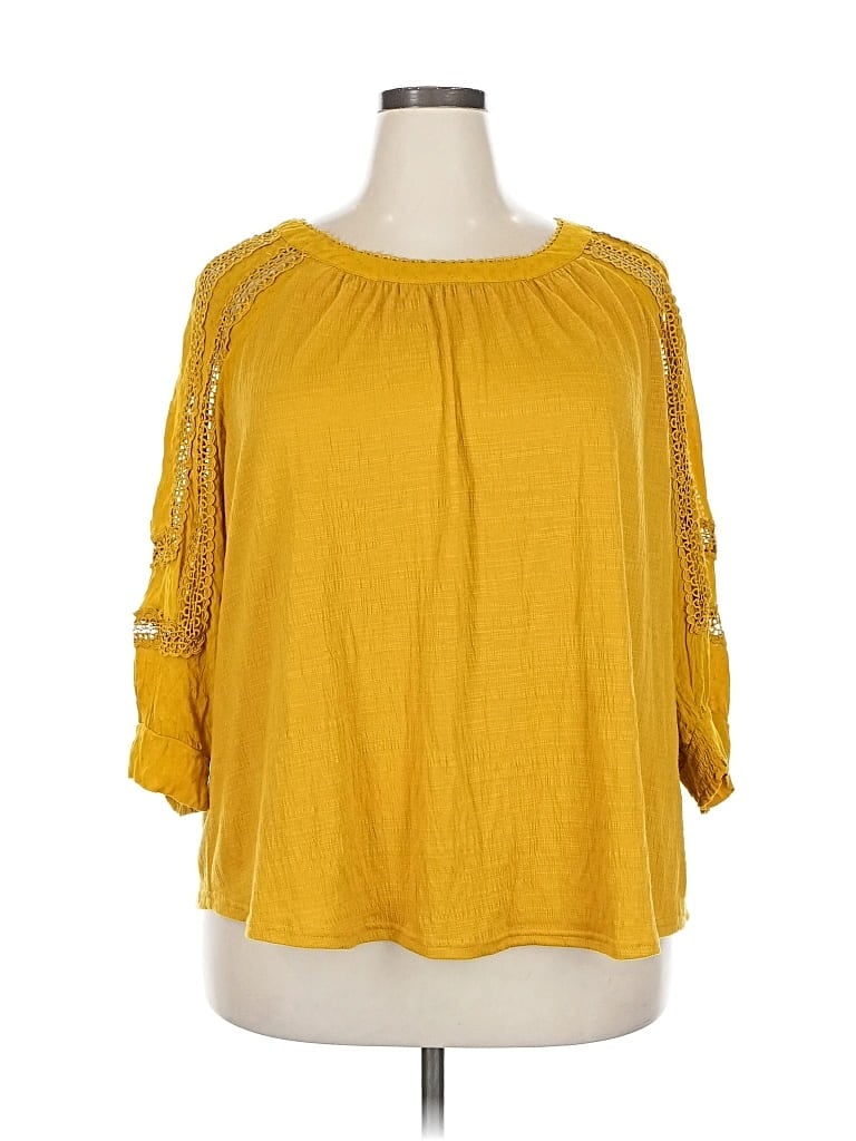 Pre-owned Skies Are Blue 3/4 Sleeve Blouse In Yellow