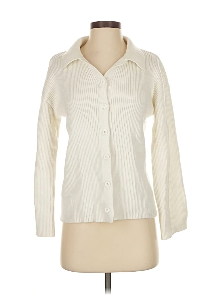 Pre-owned Unbranded Cardigan Sweater In White