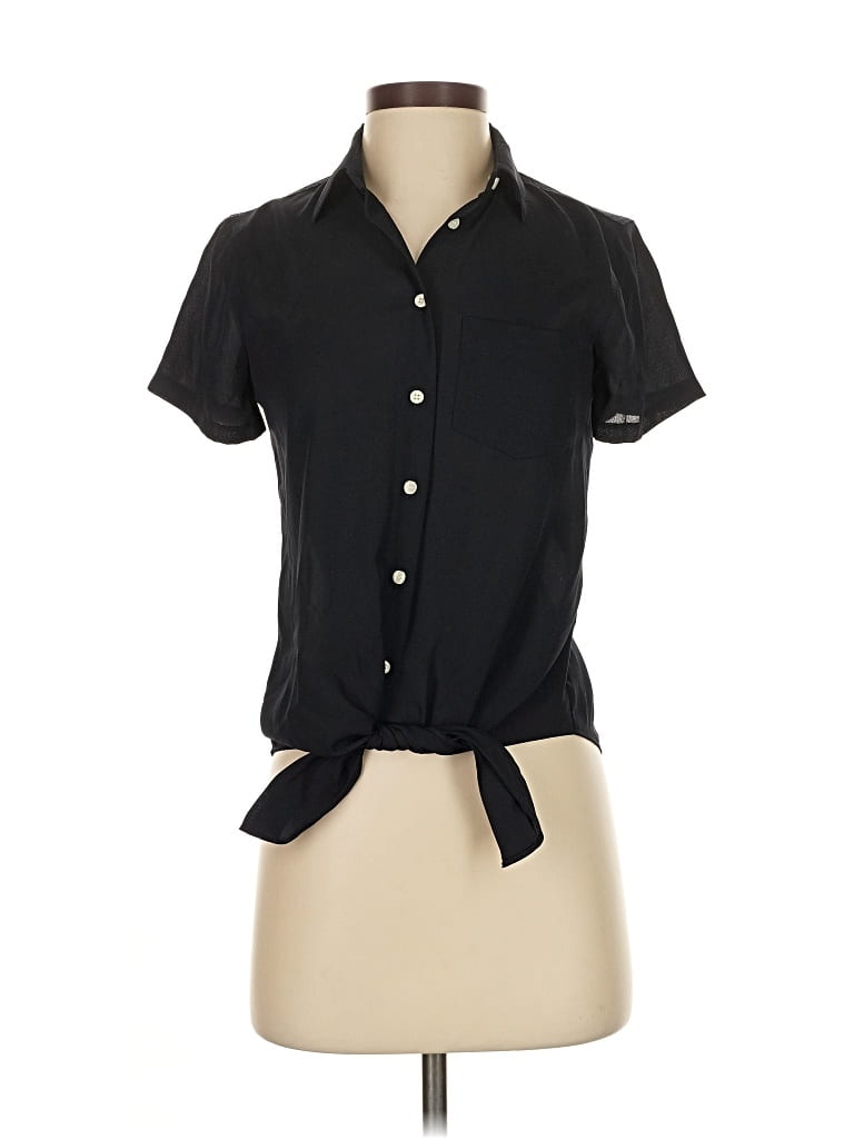 Pre-owned J.crew Mercantile Short Sleeve Blouse In Black