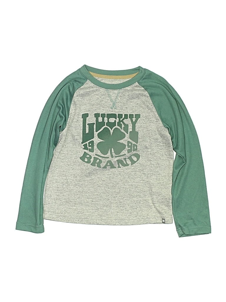 Pre-owned Lucky Brand Kids' Long Sleeve T-shirt In Green