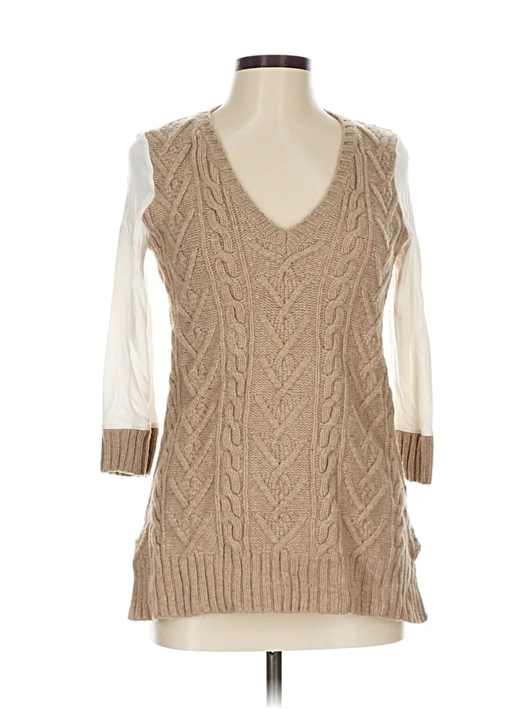 Pre-owned Pilcro And The Letterpress Pullover Sweater In Brown