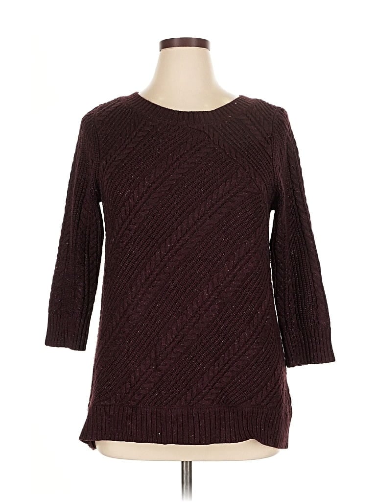 Pre-owned New York And Company Pullover Sweater In Burgundy