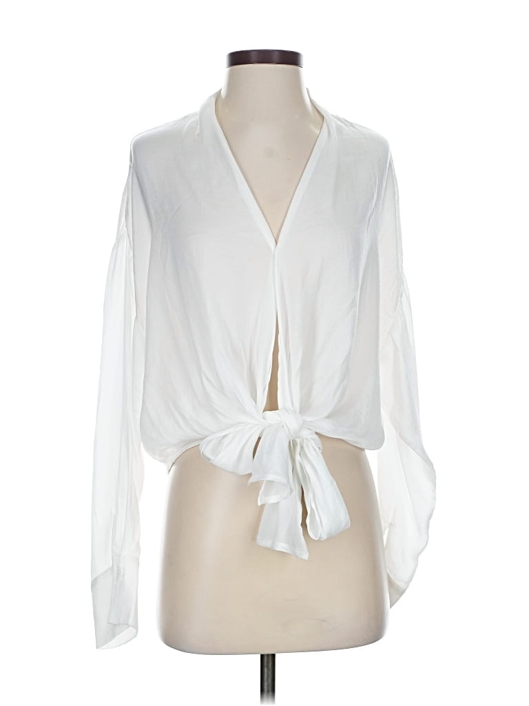 Pre-owned Glam Long Sleeve T-shirt In White