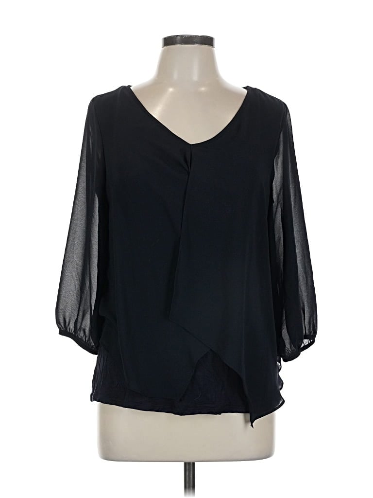 Pre-owned Bcx 3/4 Sleeve Blouse In Black
