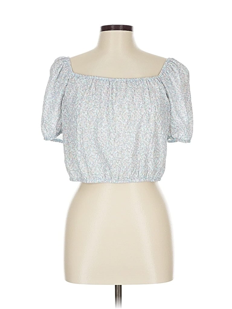 Pre-owned Sophie Rue Short Sleeve Blouse In Blue