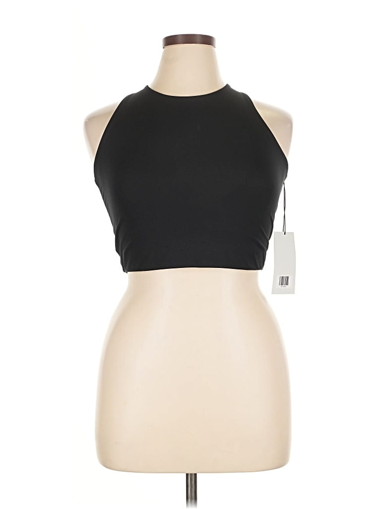 Pre-owned Girlfriend Collective Tank Top Black Halter Neckline Tops