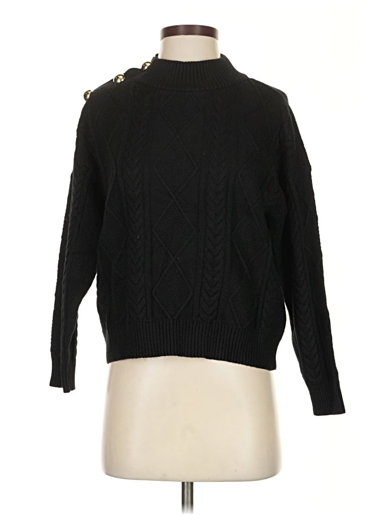 Pre-owned Mng Turtleneck Sweater In Black