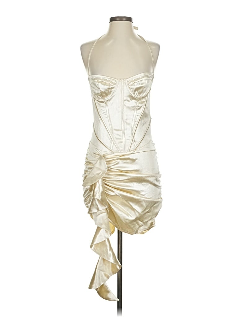 Pre-owned Prettylittlething Cocktail Dress In White