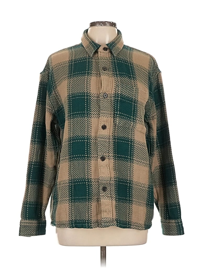 Pre-owned Abercrombie & Fitch Long Sleeve Button Down Shirt In Green