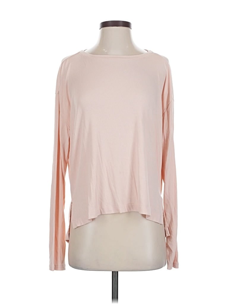 Pre-owned All In Motion Long Sleeve Top Pink Boatneck Tops