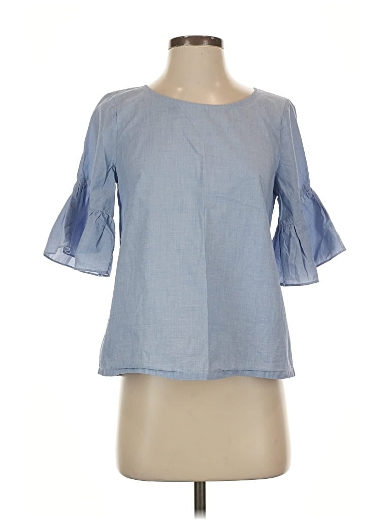 Pre-owned Madewell 3/4 Sleeve Blouse In Blue
