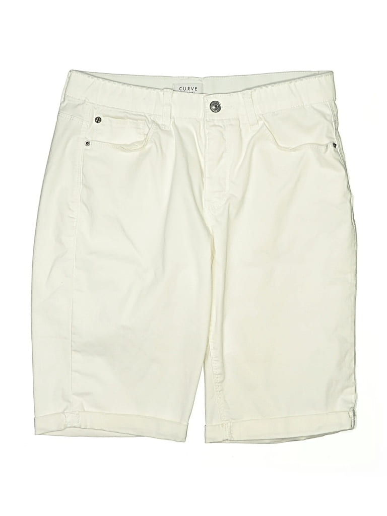 Pre-owned Curve Appeal Khaki Shorts In White