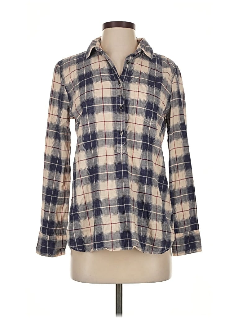 Pre-owned J.crew Factory Store Long Sleeve Button Down Shirt In Blue