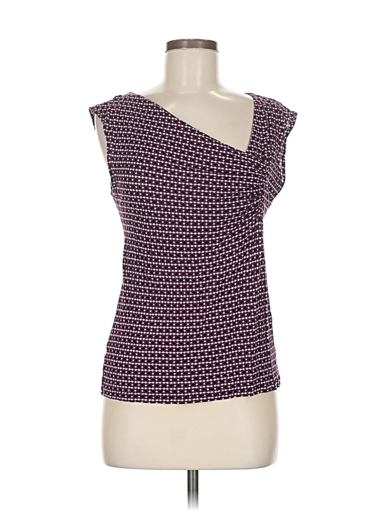 Pre-owned Ann Taylor Factory Tank Top Purple One Shoulder Neckline Tops