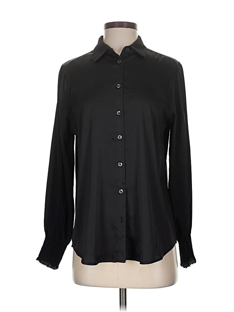 Pre-owned Chico's Long Sleeve Blouse In Black