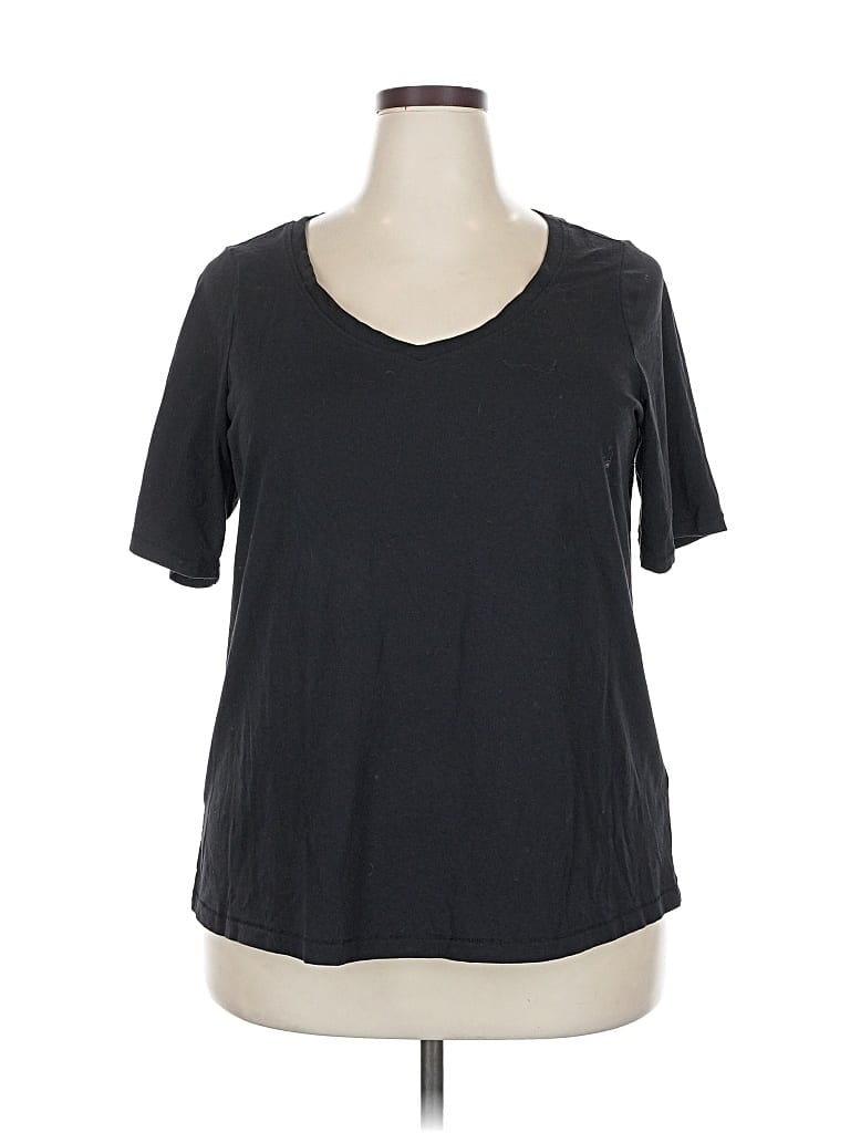 Pre-owned Lane Bryant Short Sleeve T-shirt In Black