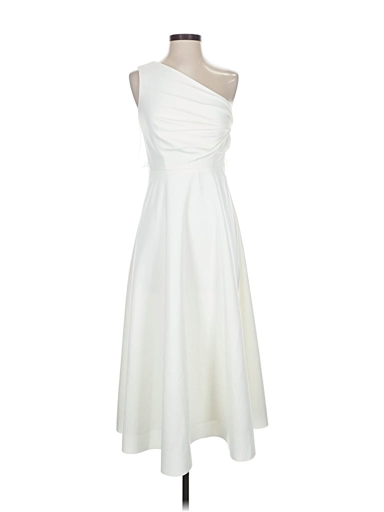 Pre-owned Badgley Mischka Cocktail Dress In White
