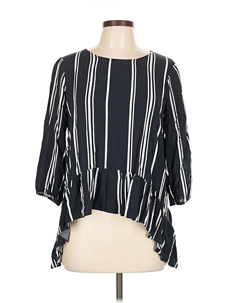 Pre-owned Simply Vera Vera Wang 3/4 Sleeve Blouse In Black